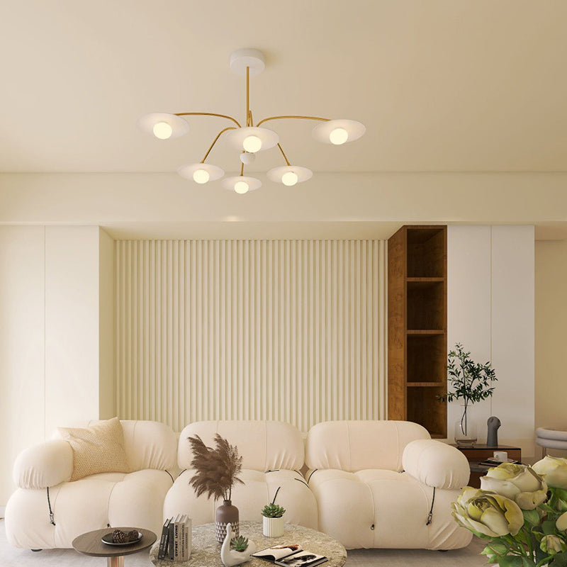 Sikenas Minimalist Blown Metal Pendant Light, White/Gold