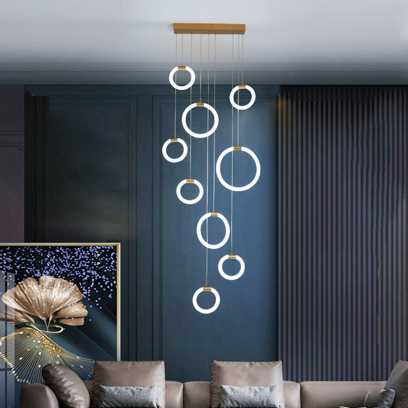 Kapulir Minimalist Staircase Ring Metal Pendant Light