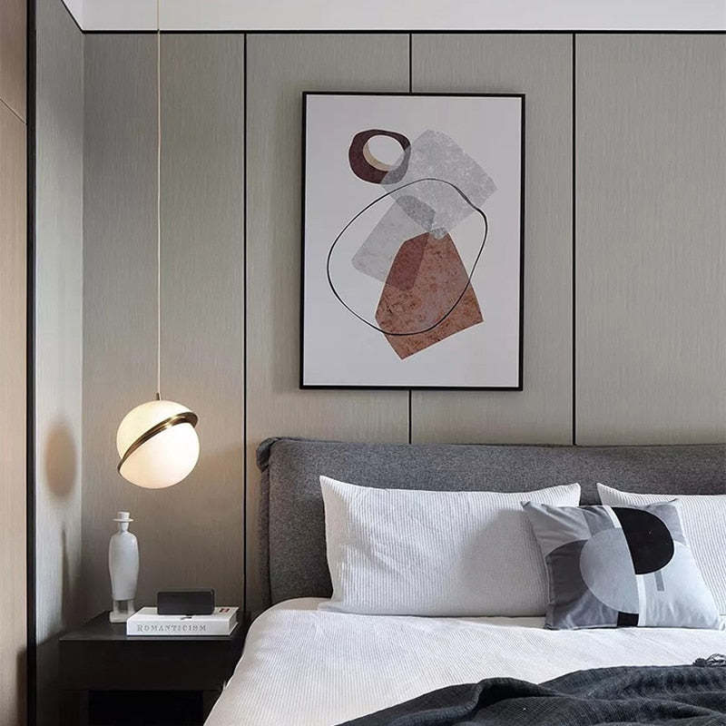 Duteder Simple Pendant Light, Gold & White