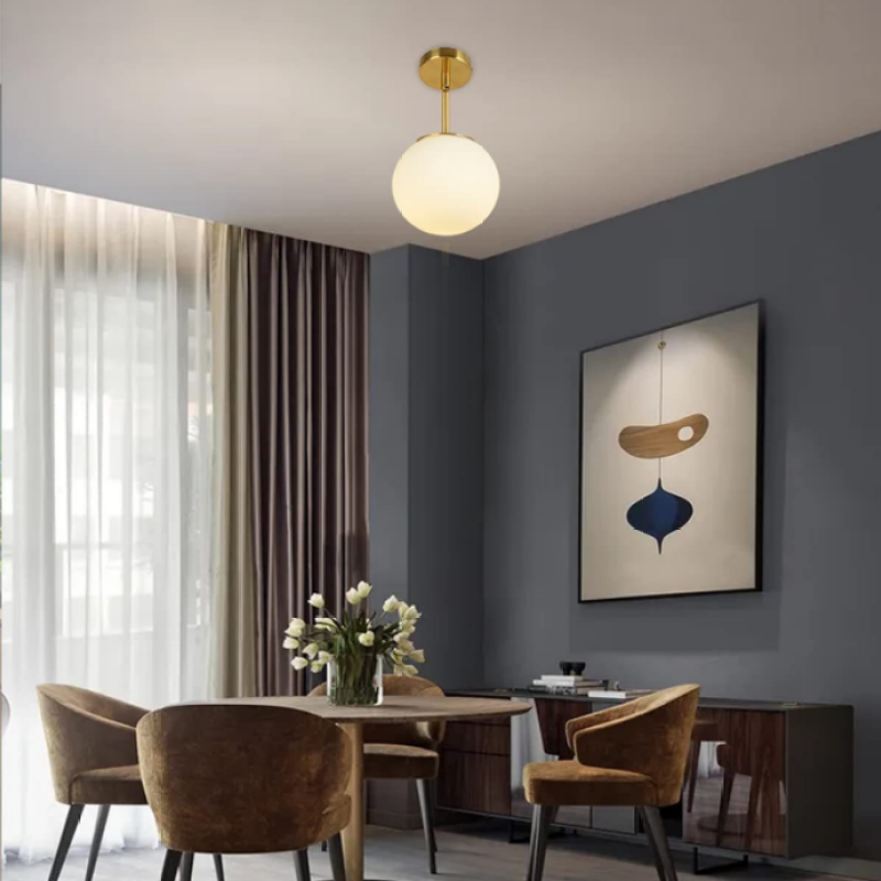 Malvo Ceiling Light Semi-Flush Mount Glass-Neutral Decor