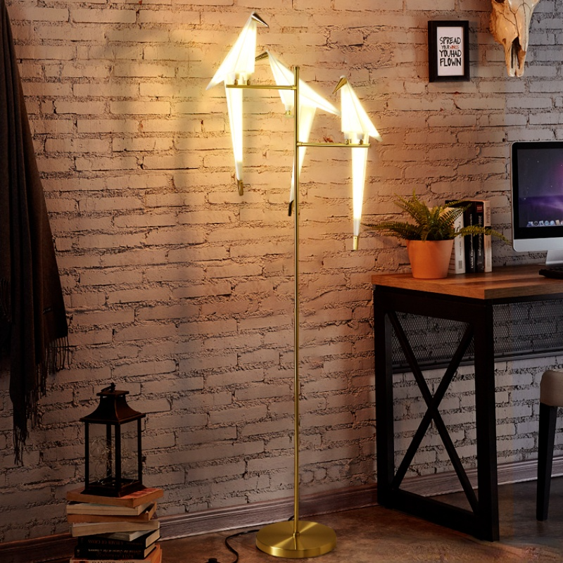Merenar Nordic Bird Table /Floor Lamp, Gold, 1/2/3 Light