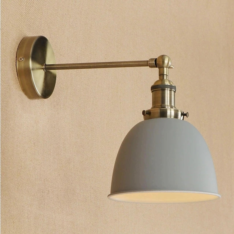 Wisutad Hanging Wall Lamp Retro/Vintage, Metal/LED, Black/White/Gray, Bedroom
