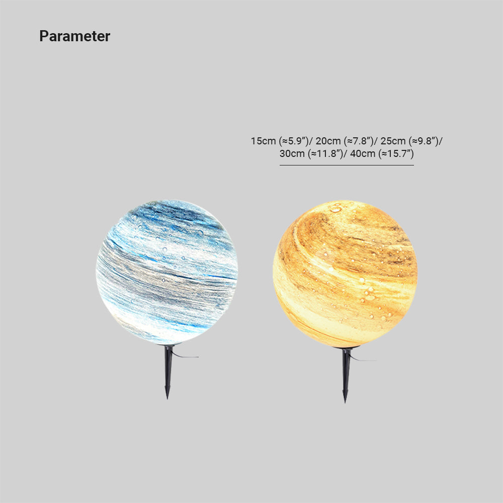 Lonogas Decorative Solar Planet Outdoor Ground Light, Milk Curry/Blue