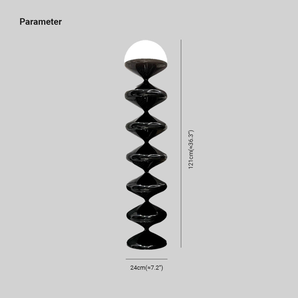 Ligukod Bauhaus Gourd Floor Lamp, Black/White