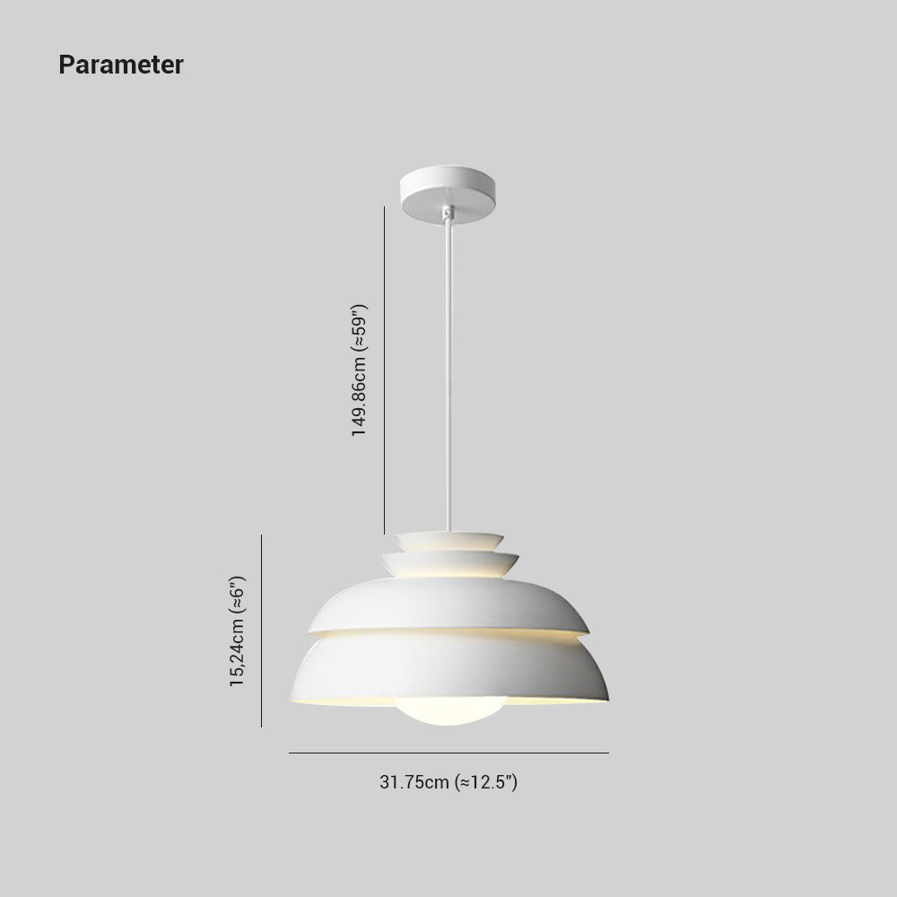 Rapimem Modern White Pendant Light, Metal