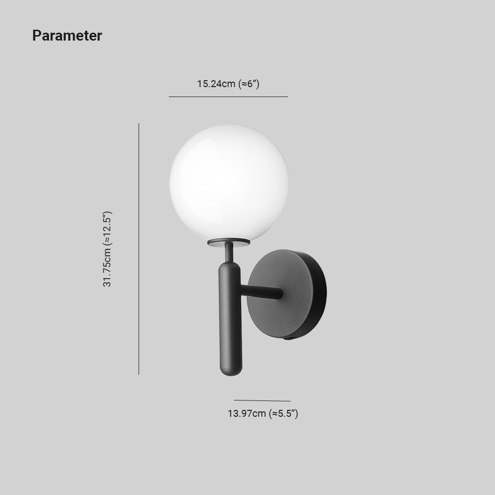 Solivas Wall Lamp Modern Globe, Metal/Glass, Black/Gold, Hallway