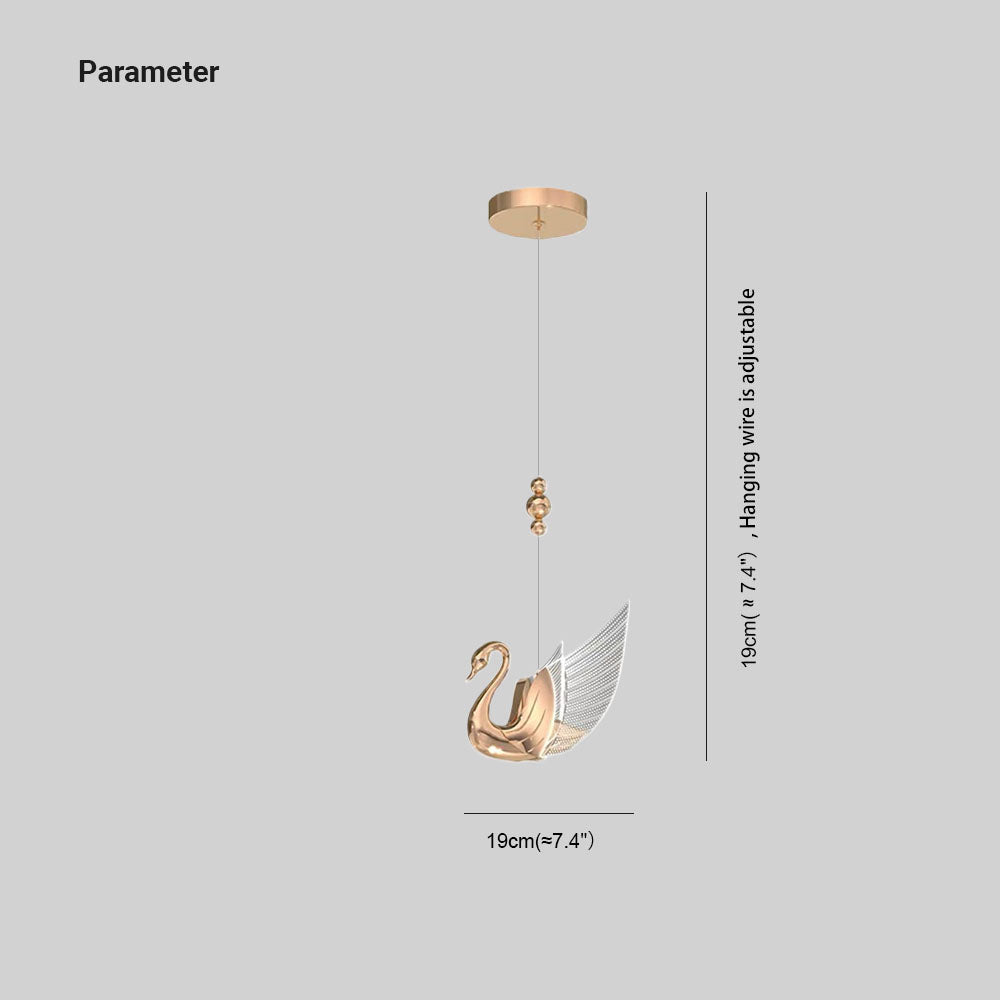 Letoted Modern Creative Swan Pendant Light, 2 Color