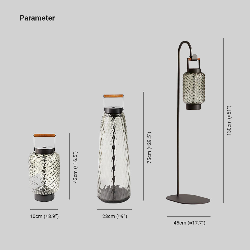 Wutased Vintage Lantern Metal/Glass Outdoor Floor Lamp