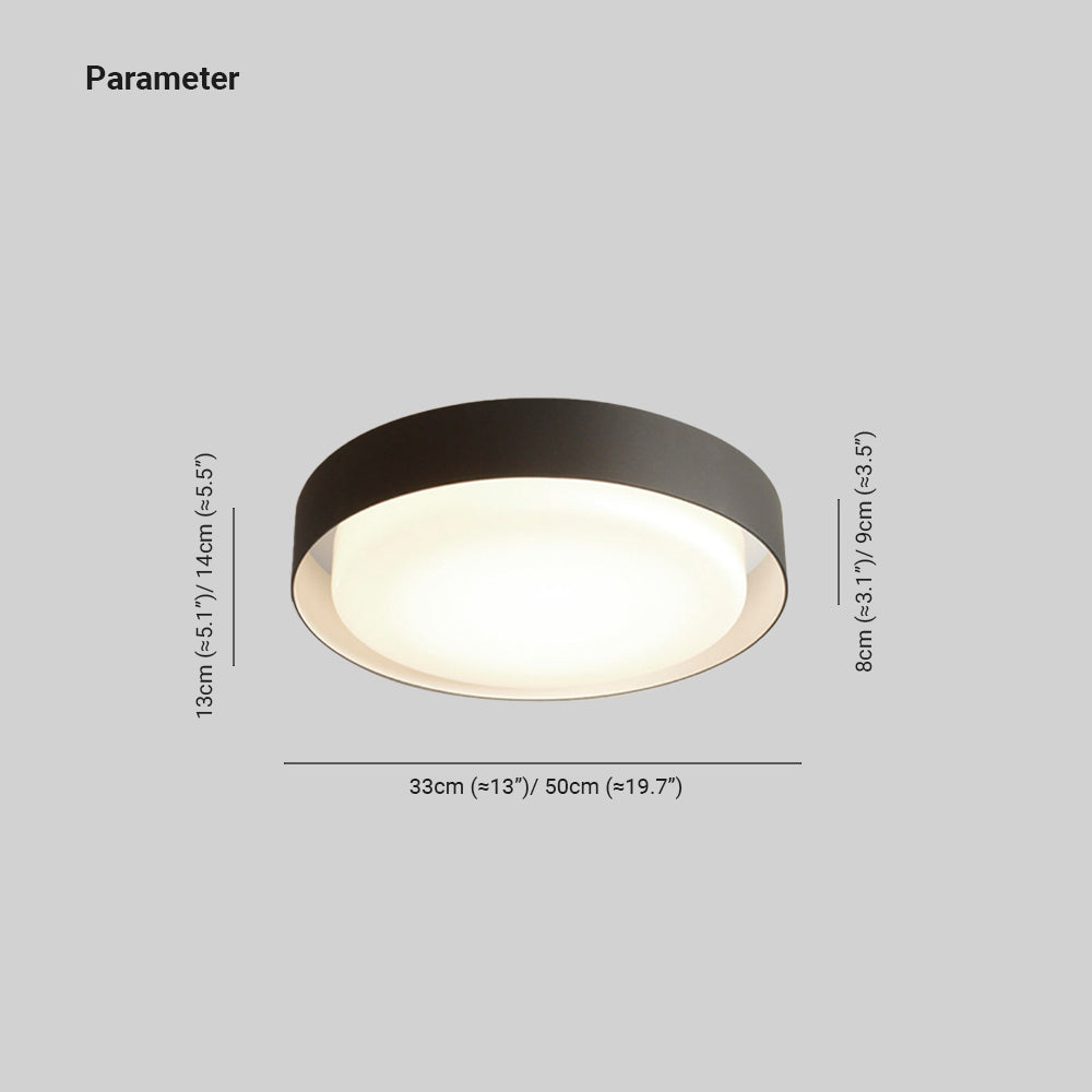 Gimoral Modern Round Flush Mount Ceiling Light, Metal/, White/Black