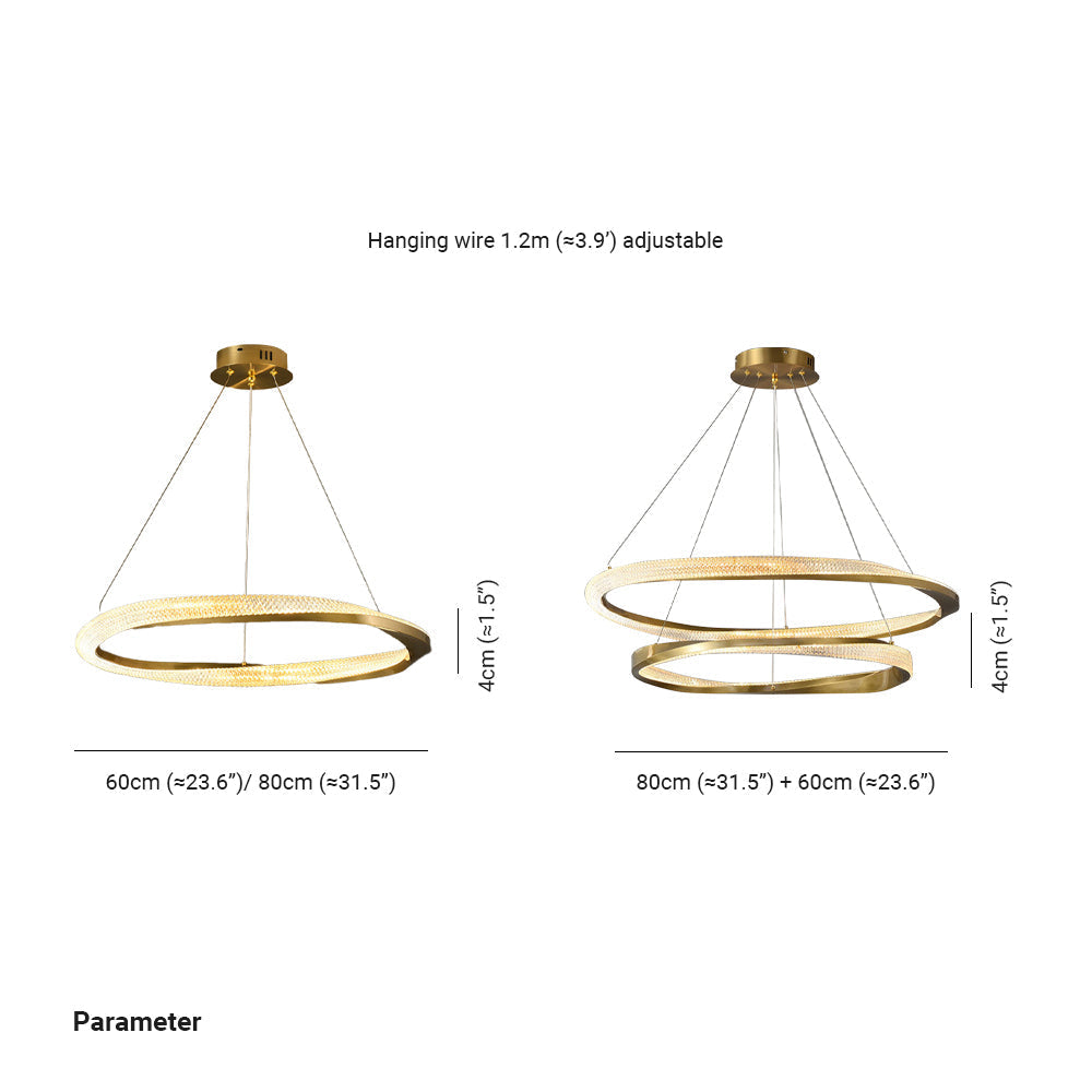 Hapemum Minimalist Ring Spiral Shape Pendant Light,Gold