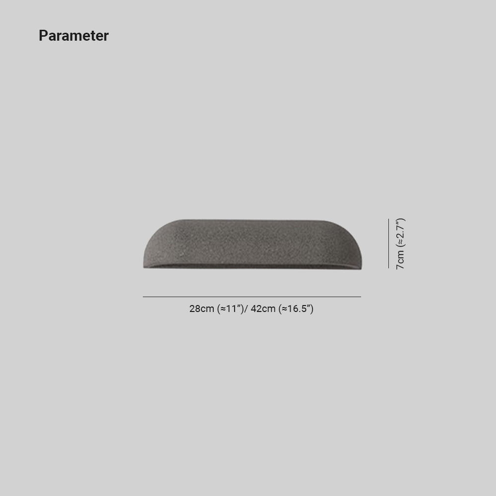 Pasagel Modern Minimalist Semi-elliptical Metal/Stone Outdoor Wall Lamp, Black/White