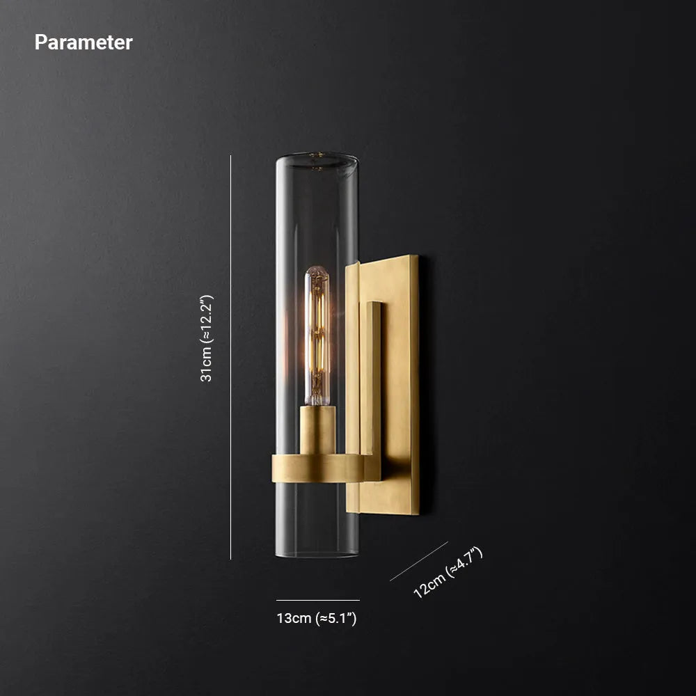 Zenil Glass Cylinder Modern Wall Light-Neutral Decor