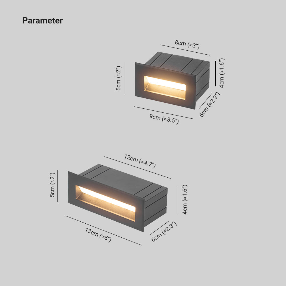 Calvorn Step Light Modern Rectangular Black Outdoor-Neutral Decor