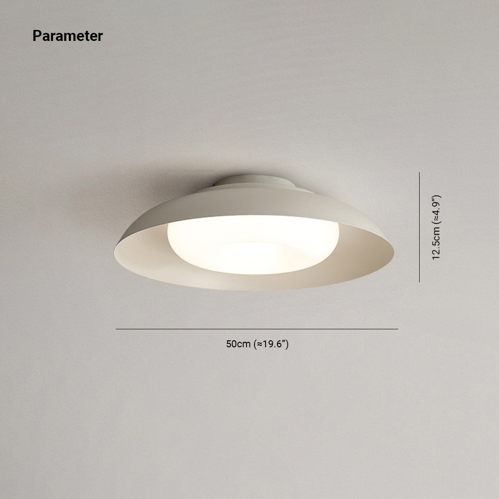 Mosugin Nordic Bowl Flush Mount Ceiling Light, White