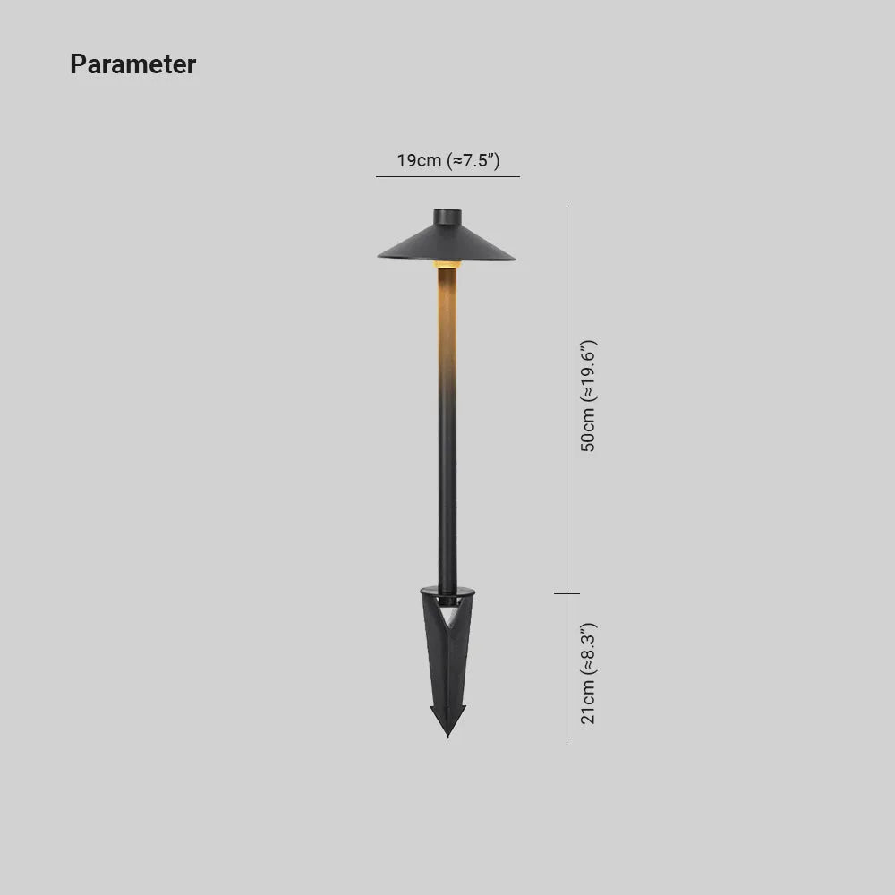 Dorvenia Outdoor Path Light Contemporary Cap-Shaped Black-Neutral Decor