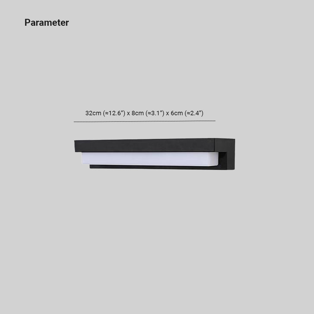 Sakulil Minimalist Solar Linear Outdoor Wall Lamp, Black