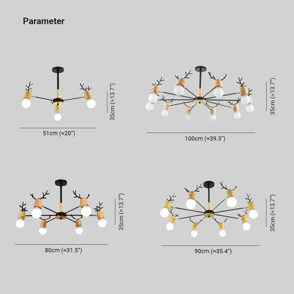 Netinik Deer Pendant Light, 7 Colour, 4 Style