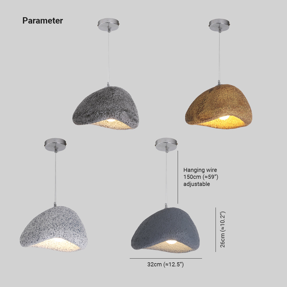 Posepik Wabi Sabi Bread Shape Resin Pendant Light, Resin, 4 Color