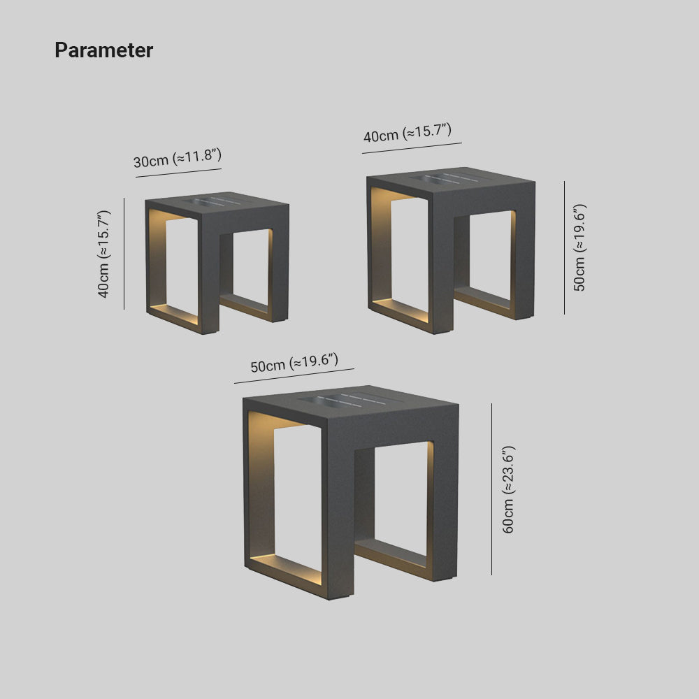 Zolibod Simple Hollow Cube Metal/ Outdoor Floor Lamp, Black