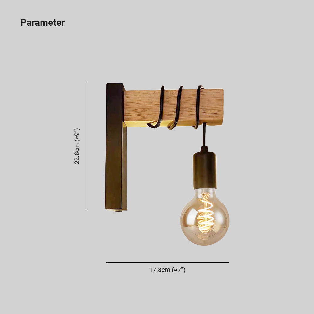 Lupanes Wall Lamp Bulb Industrial, Metal, Black/White, Living Room