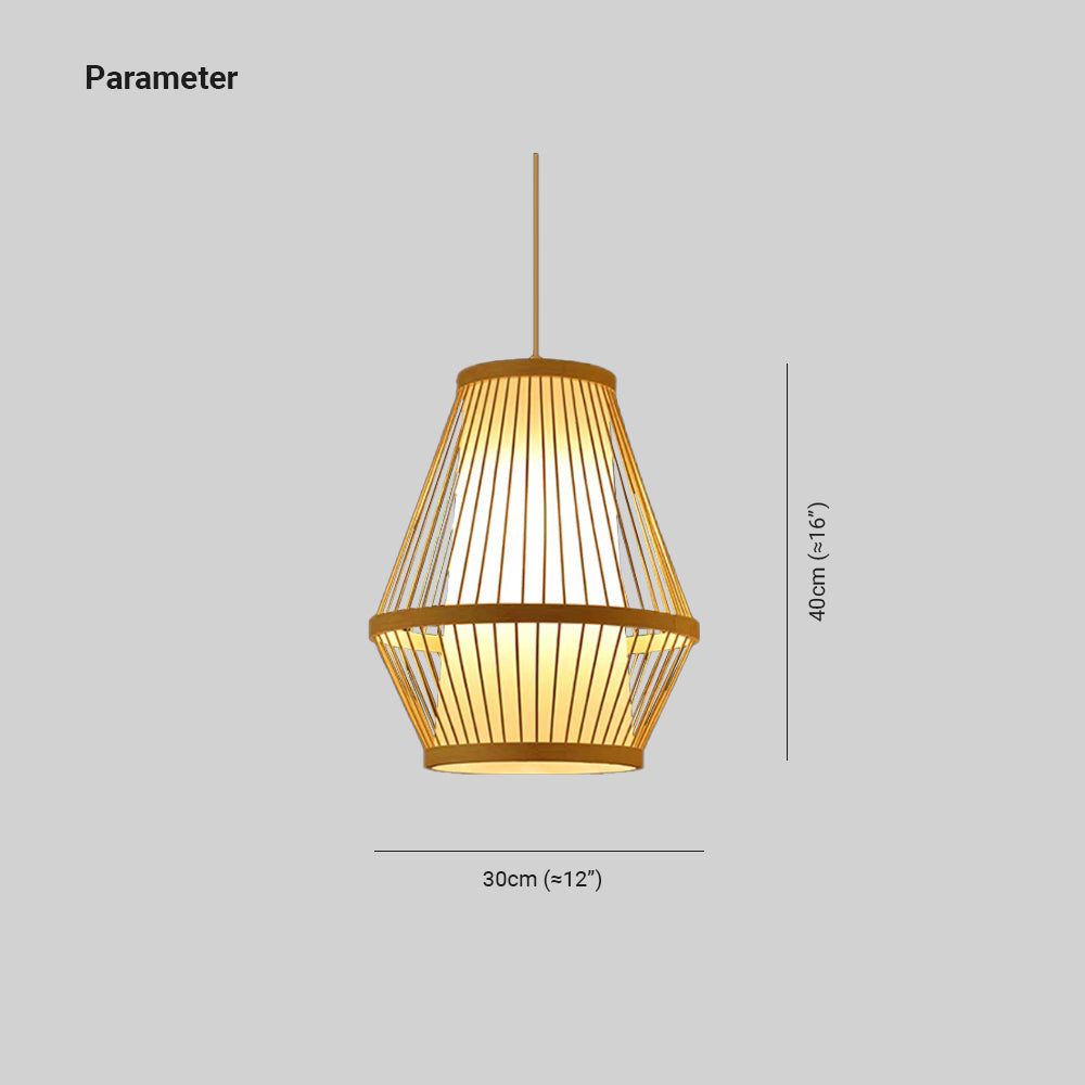 Konuses Rattan Handmade Woven Bamboo Vintage Pendant Light