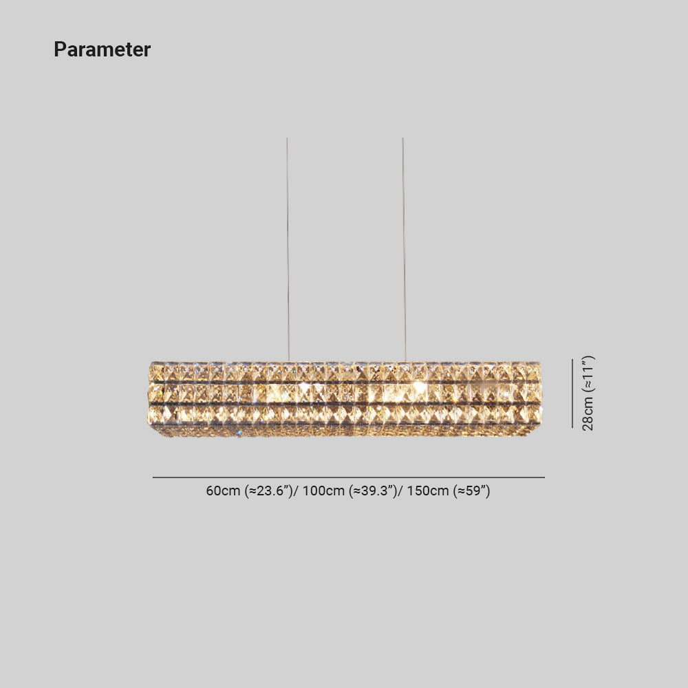 Nosomen Rectangular Luxury Crystal Chandelier, 2 Colour