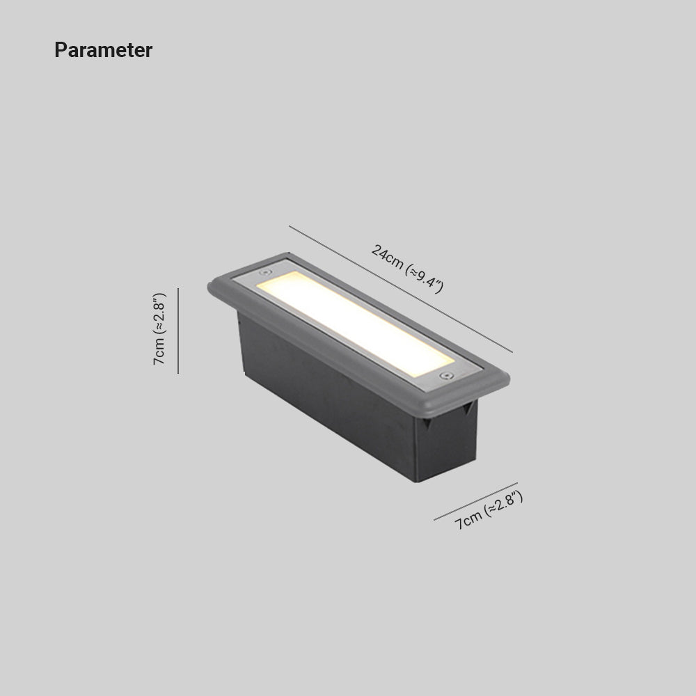 Fadeves Modern Rectangular Outdoor Deck/Step Light, Black