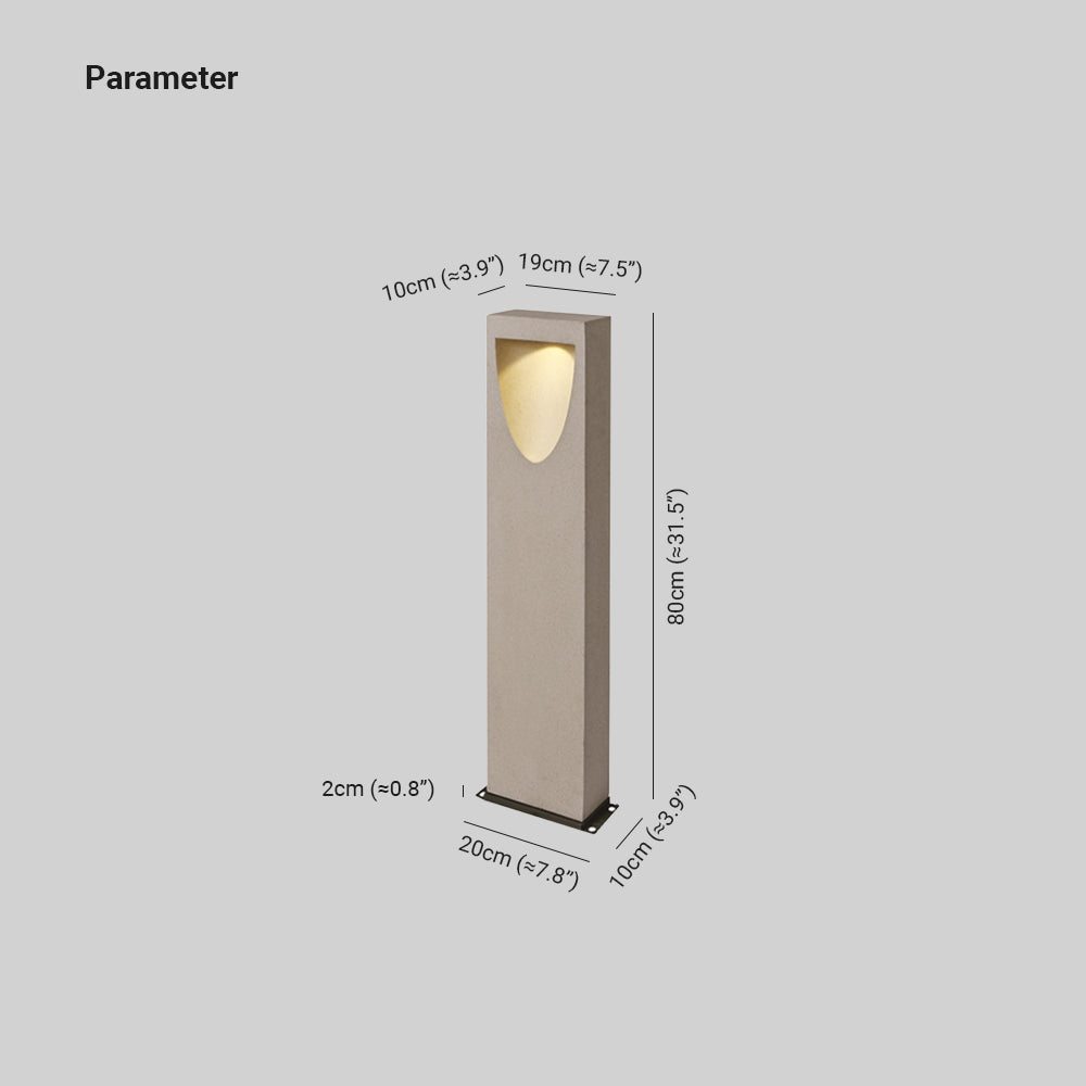 Ludigom Modern Stone Reflection Outdoor Path Light, Gray
