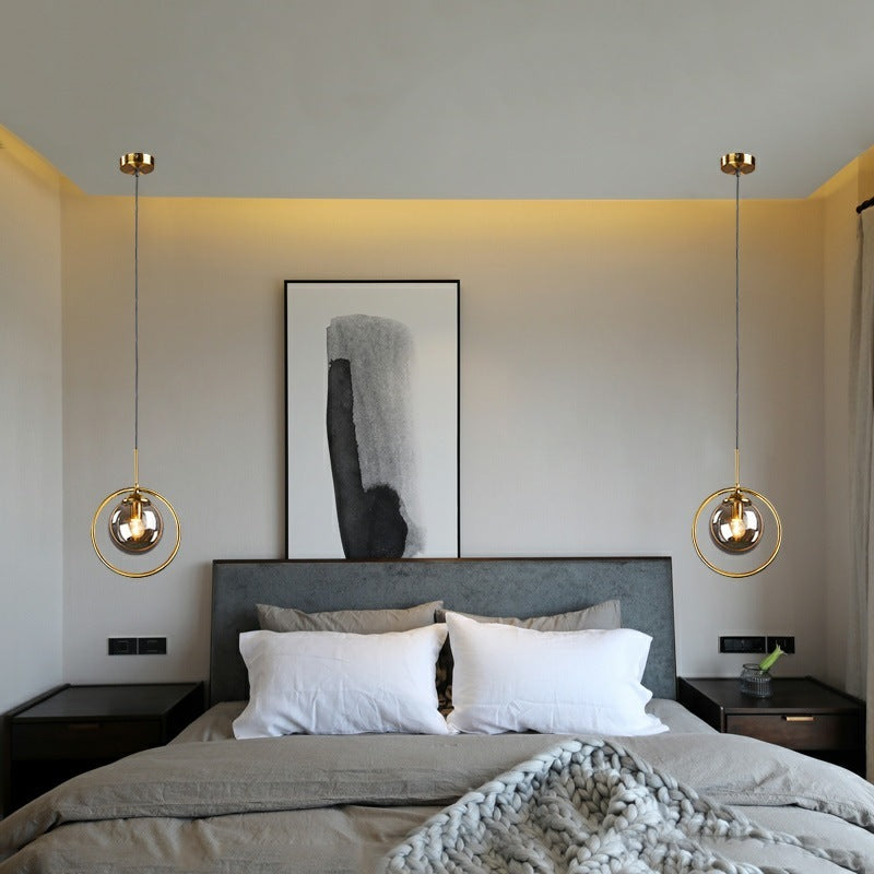 Neo Glass Pendant Light with a Ring-Neutral Decor