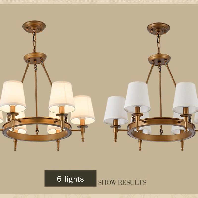 Nelevum vintage Ring Metal/Fabric Chandelier, Black/Copper