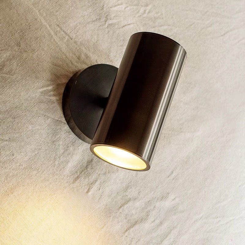 Kemosat Moden Spotlight cylindrical Metal Wall Lamp, Gold/Black