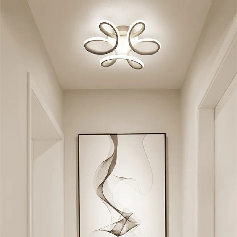 Sio Modern Flower Shape Ceiling Light, Black/White, Hallway-Neutral Decor