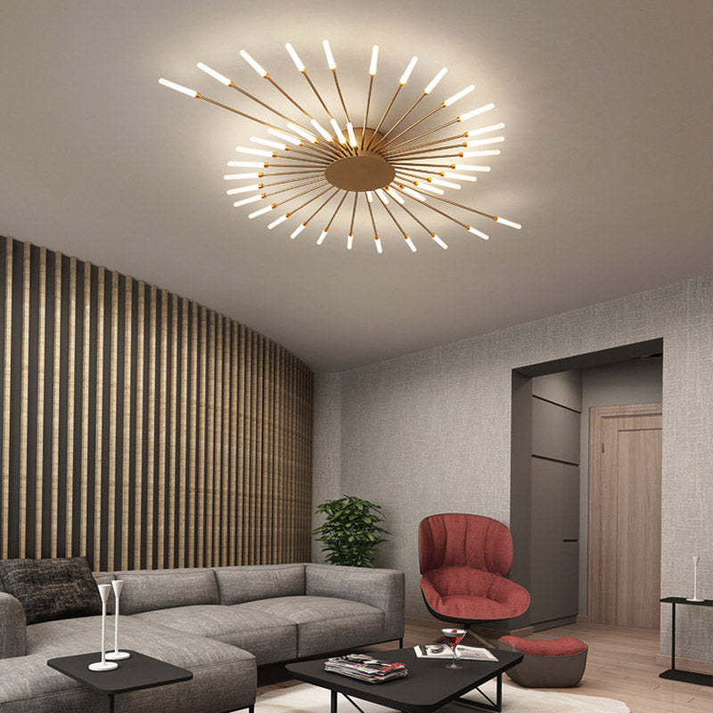 Kovon Flush-Mount Ceiling Light Fireworks, Black/Gold-Neutral Decor