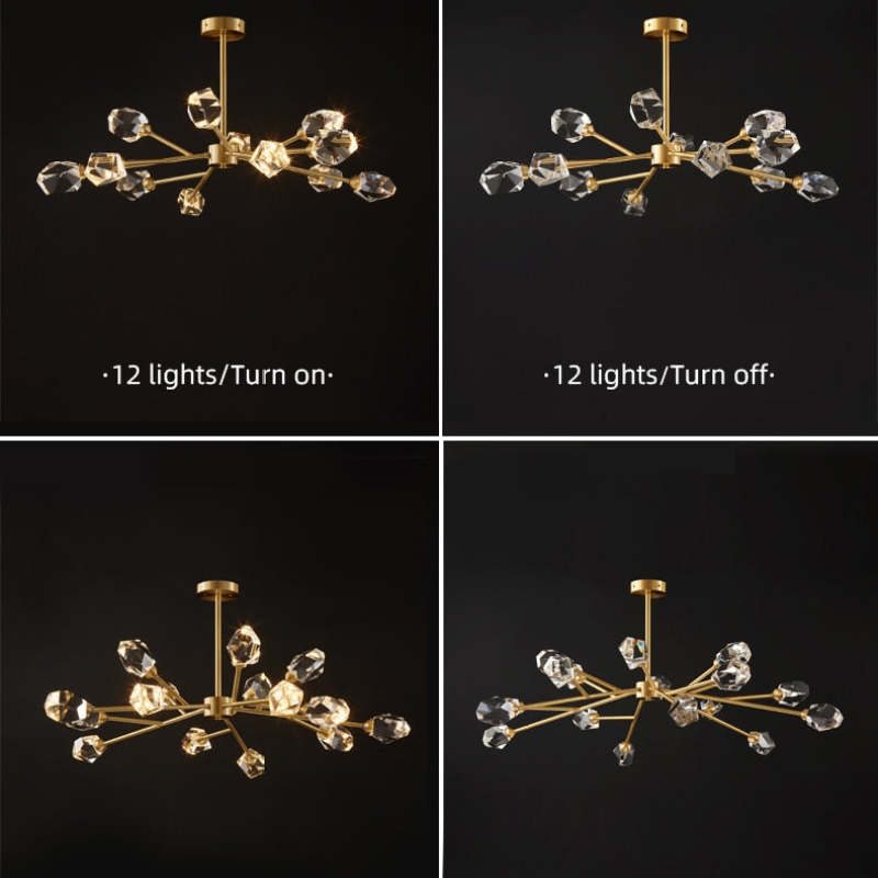 Degulak Luxurious Crystal Chandelier Living Room Golden