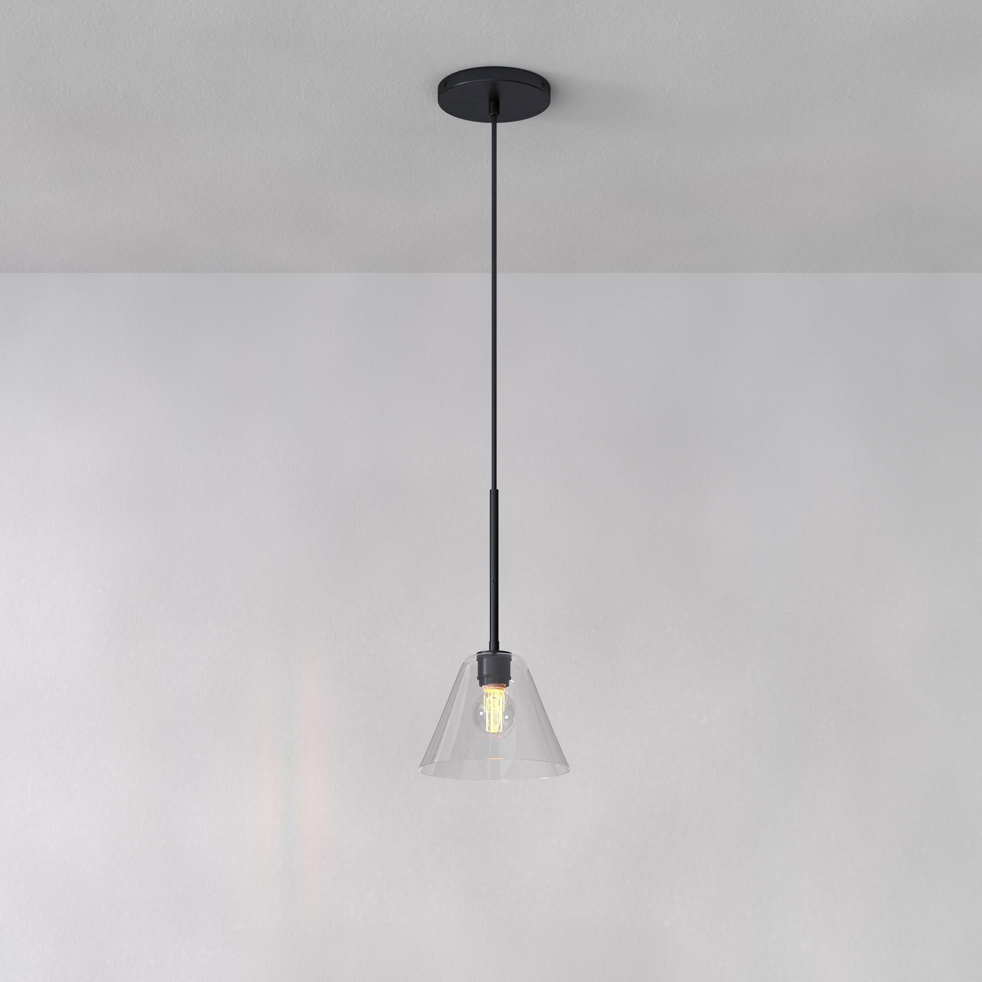 Cone Milk Clear Glass Cone Pendant Light for Kitchen