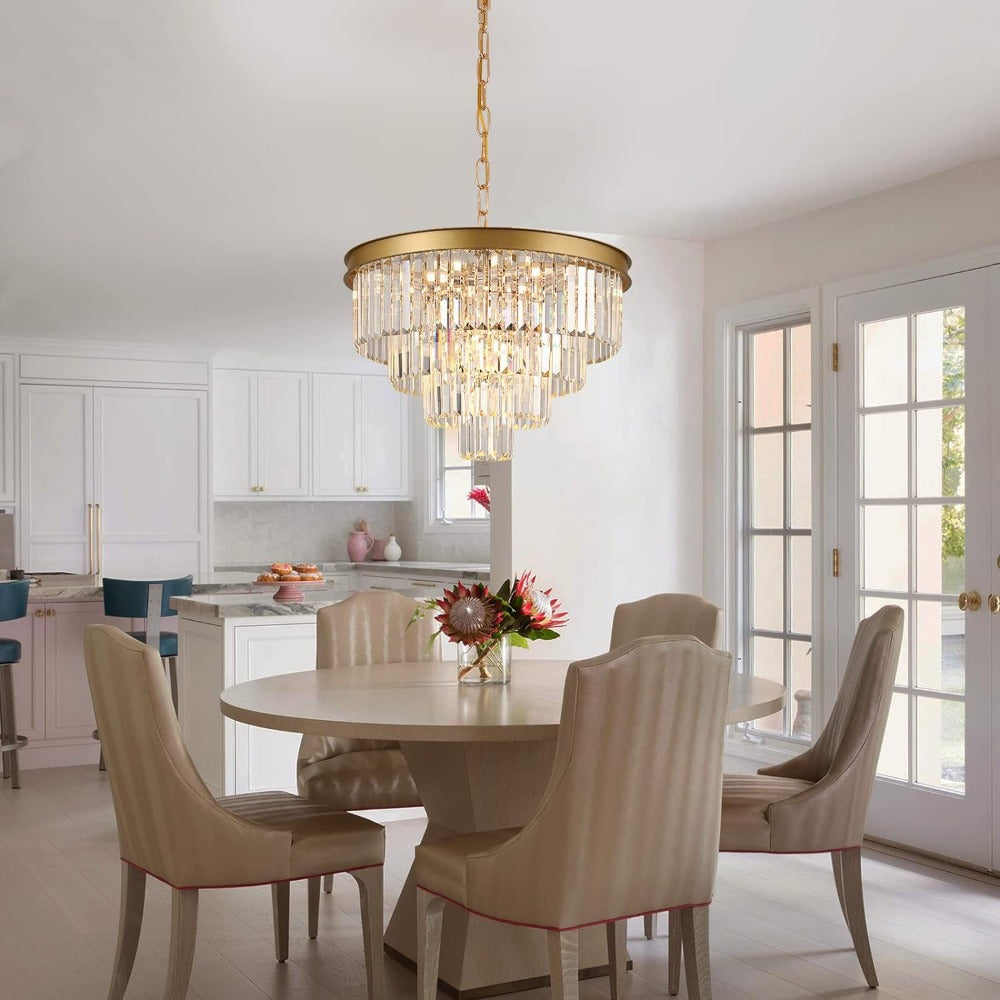 Cugimak Modern LED Decorative Luxury Pendant Light Crystal Metal Black/Gold Ring Bedroom/Living Room