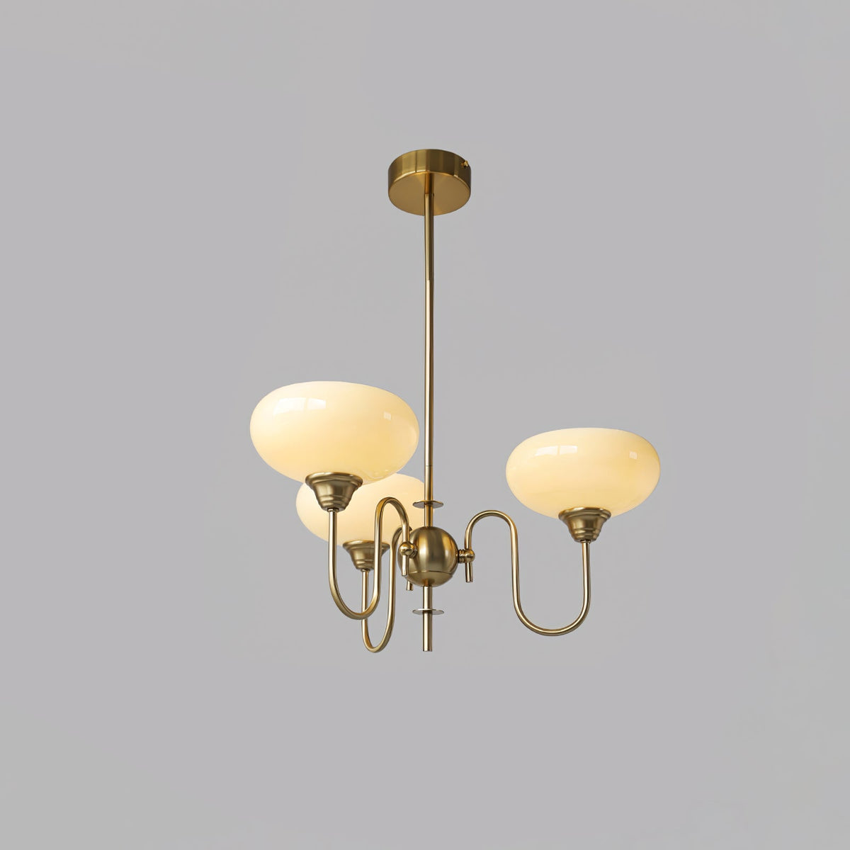 Nidorot Vintage LED Metal Multi Lampshade Creamy White Yellow Bulbs Luxury Bedroom Living Room Pendant Light, Gold/Chrome