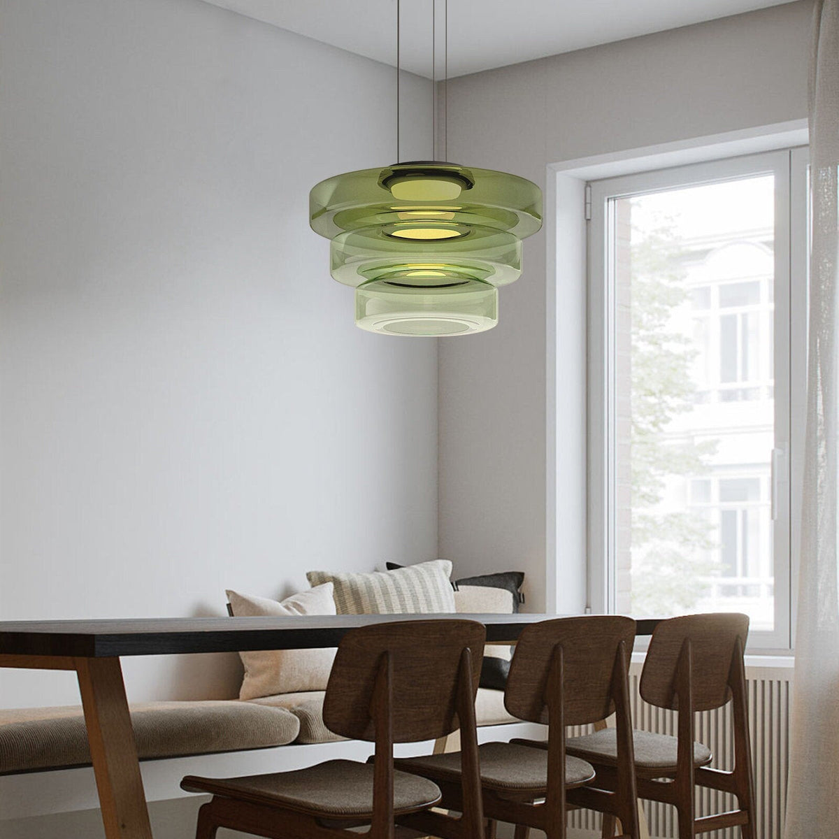 Vemoget Glass Pendant Light Multi-tiered Structure