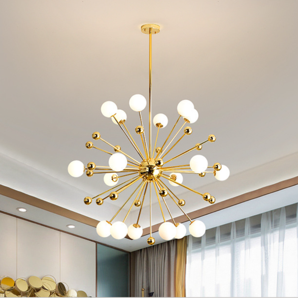 Gagirid Modern LED Chandelier Gold Glass Living/Dining Room/Bedroom