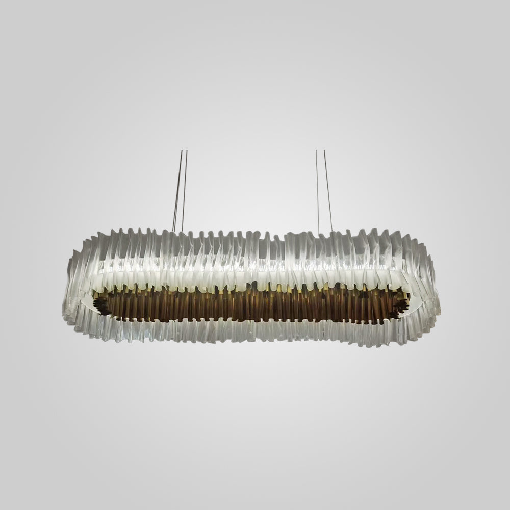 Bekepom Modern Luxury Pleated Pendant Light, Circle, /Stainless Steel
