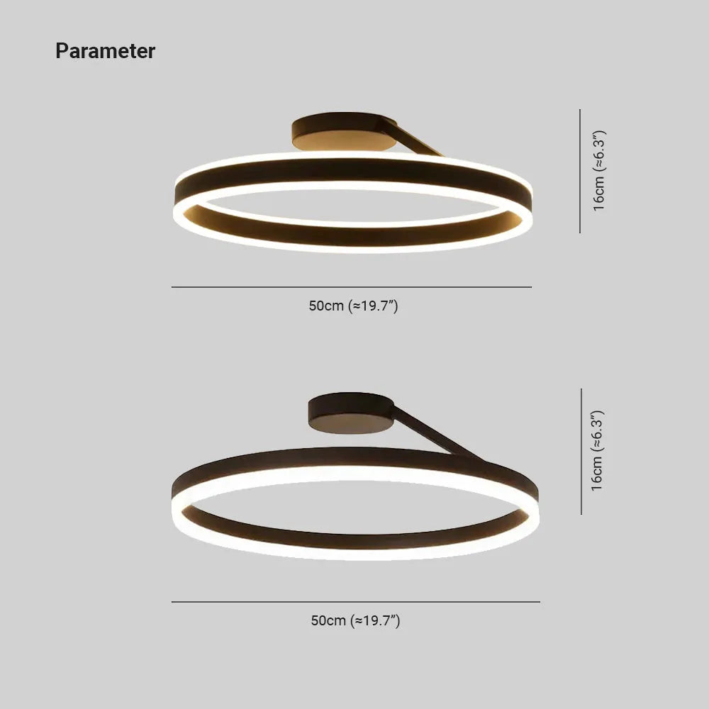 Solinor Modern Circle Flush Mount Ceiling Light, Black & White-Neutral Decor