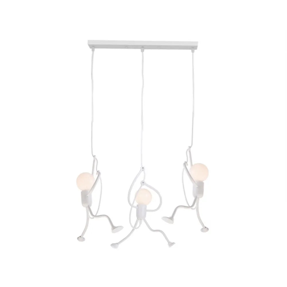 Esi Retro Modern Iron Man Pendant Light, Black-Neutral Decor