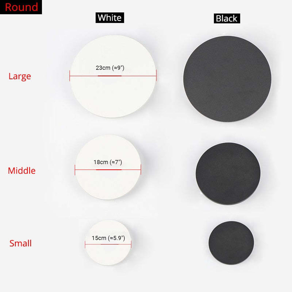 Dori Minimalist Round/Square Outdoor Wall Lamp LED, Black/White-Neutral Decor