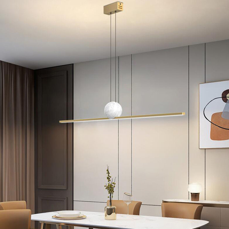 Topepan Minimalist Linear Bubble Pendant Light Marble