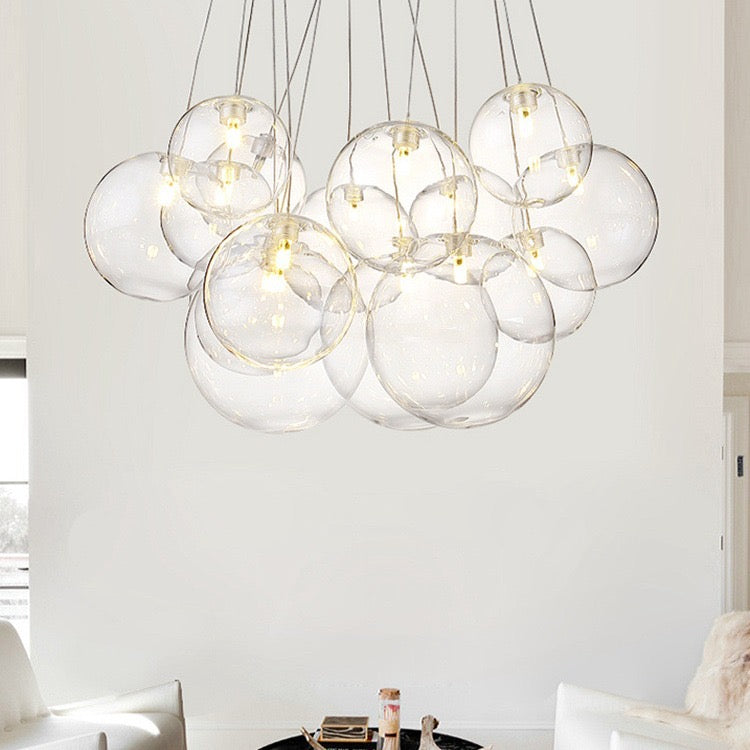 Karomen Glass Globe Bubble Pendant Light LED Stary