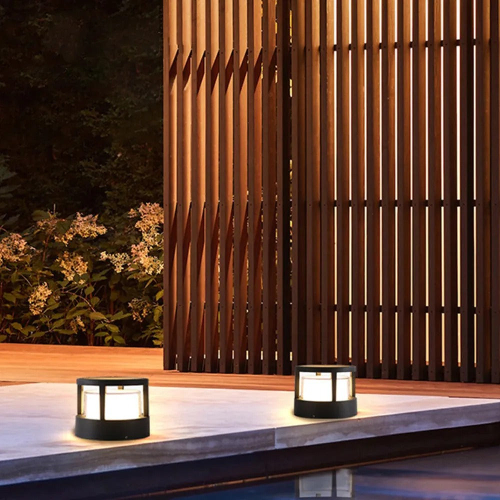 Alvian Outdoor Light Modern Cylindrical Bollard Black-Neutral Decor