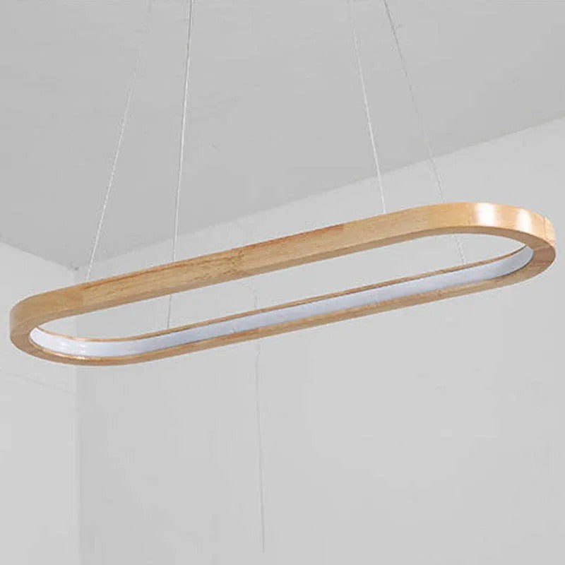 Lyraen Contemporary Oval Wooden Pendant Light-Neutral Decor