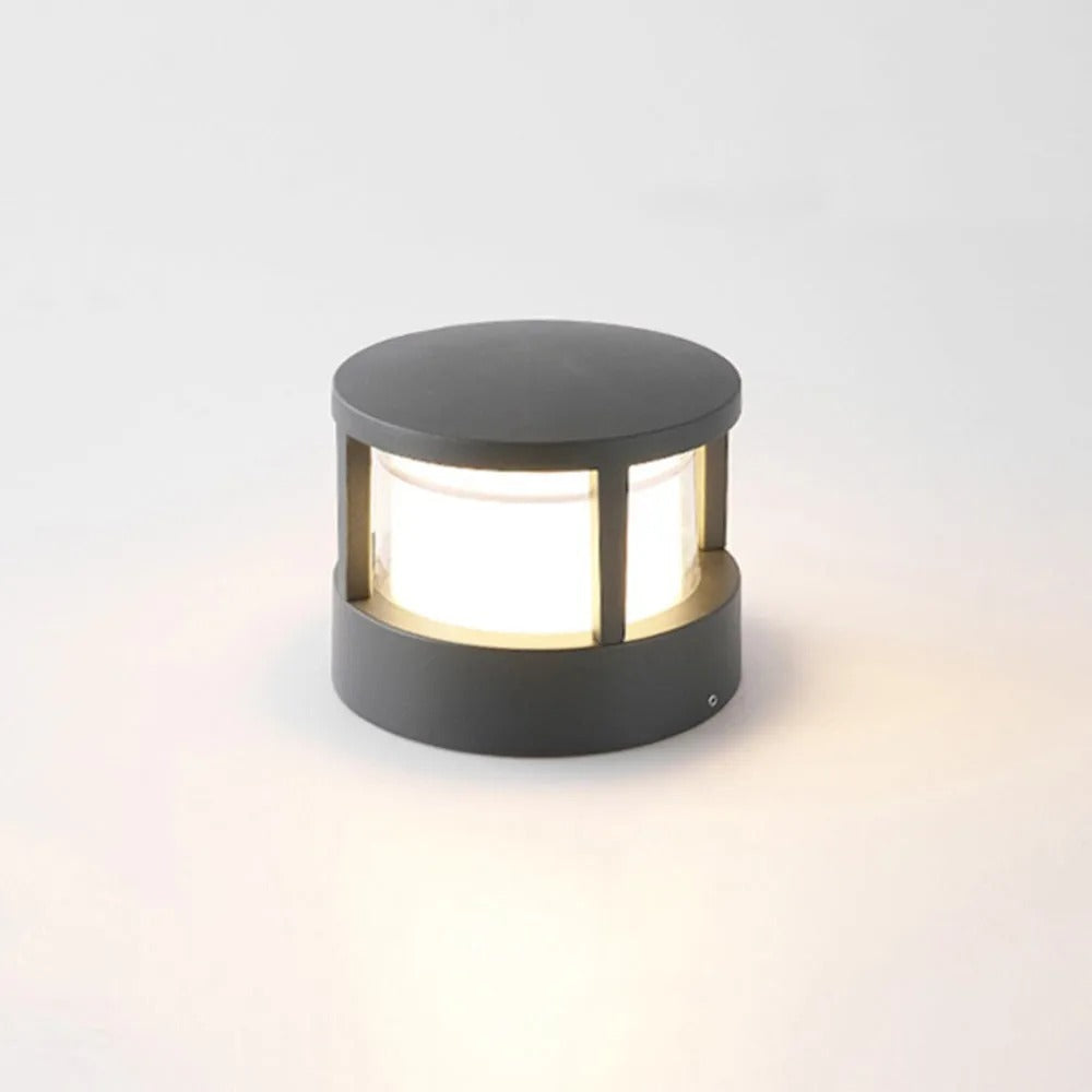Alvian Outdoor Light Modern Cylindrical Bollard Black-Neutral Decor