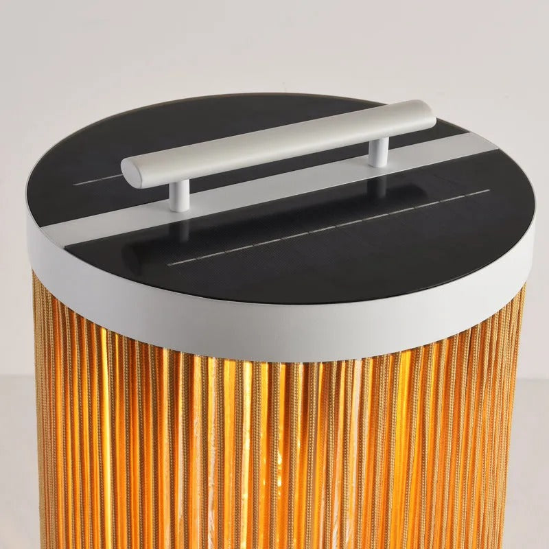 Kadatet Retro Metal/Rattan Floor Lamp, Hardwired/Solar/LED, Outdoor