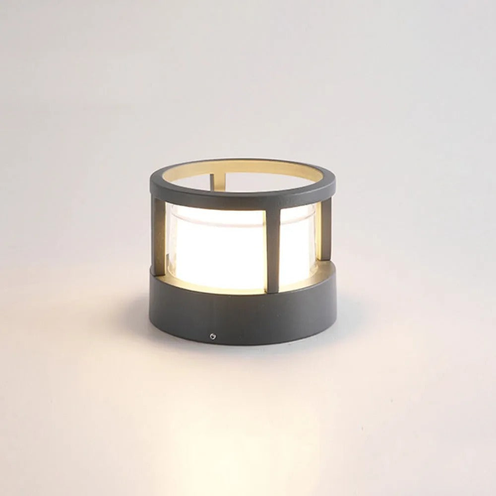 Alvian Outdoor Light Modern Cylindrical Bollard Black-Neutral Decor